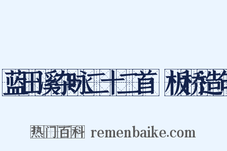 蓝田溪杂咏二十二首·板桥造句是什么意思的图片